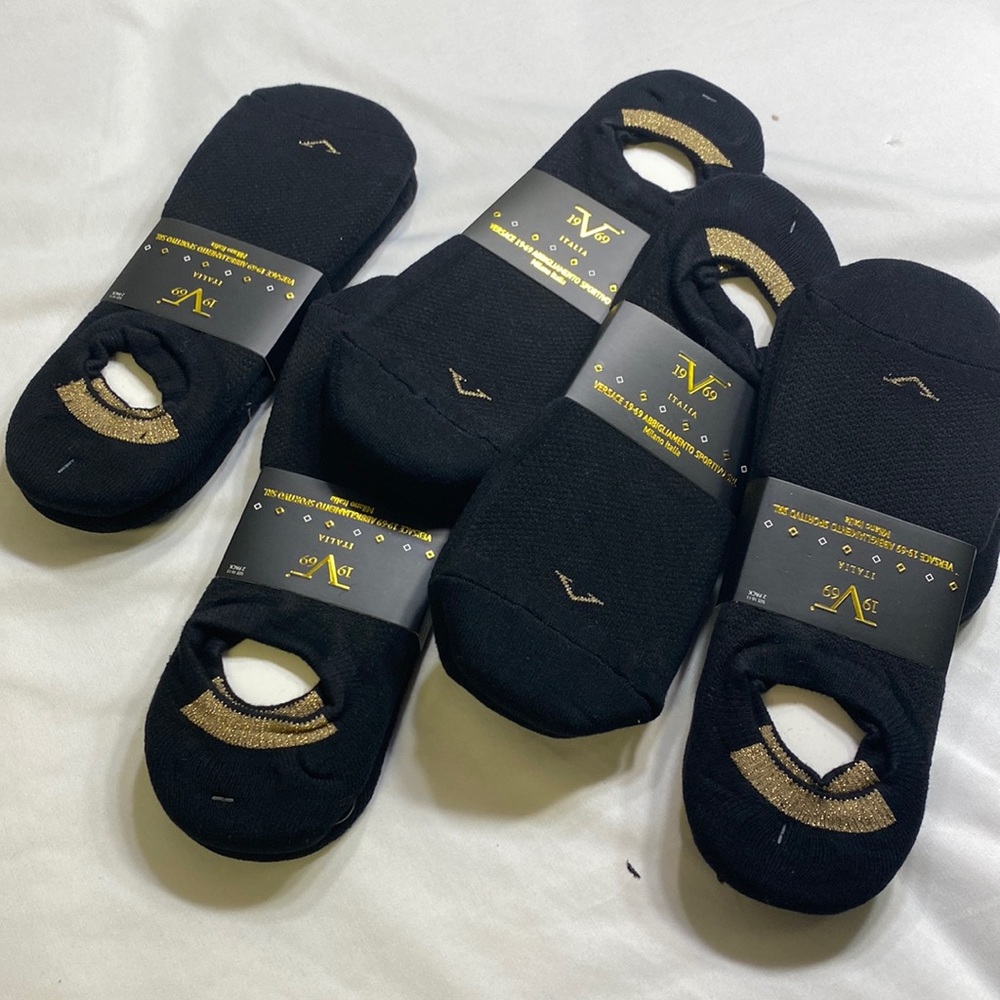 19V69 VERSACE SPORTTIVO MILANO ITALIA 12 PAIRS MENS LINERS BK FREE GIFT …